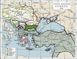 The Balkans History Map 1881