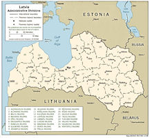 Latvia Map - Administrative Divisions