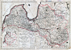 Latvia Map - Political 1859