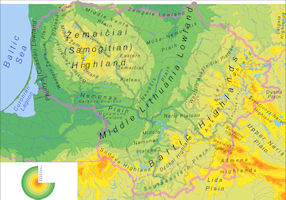 Lithuania Map - Physical