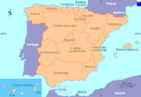 Map of Spain - Regions
