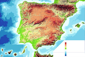 Map of Iberia - Relief