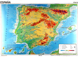 Map of Iberia - Relief