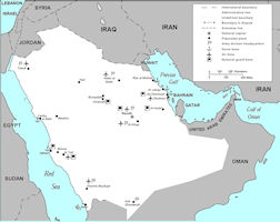 Saudi Arabia Military Bsses Map
