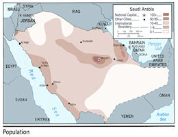 Saudi Arabia 2008 Population Map