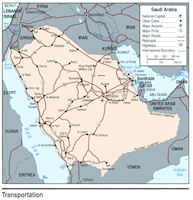 Saudi Arabia 2008 Transportation Map