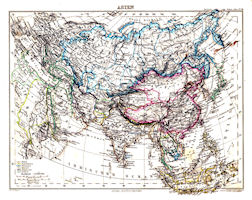 Asia History Map - 1865