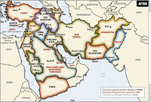 Middle East Map - Peters Revision