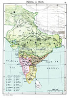 India History Map - 1605