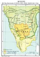 India History Map - 1704