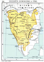 India History Map - 1780