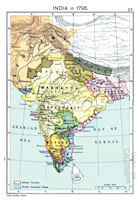 India History Map - 1795