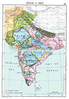India History Map - 1823