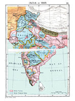 India History Map - 1848