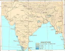 India Map 1931 - Religion - Christian