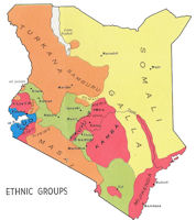 Kenya Map - Ethnic Groups - 1974