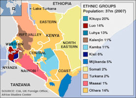 Kenya Map - Ethnic Groups - 1974