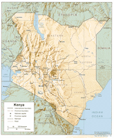 Kenya Map - Relief