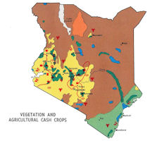 Kenya Map - Vegetation 1974