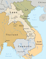 Laos Vicinity Map - 1970