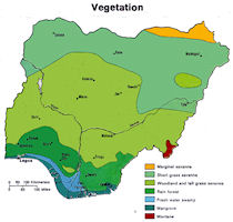 Nigeria Map - Vegetation