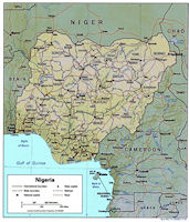 Nigeria Map - Relief