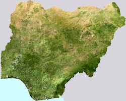Nigeria Map - Satellite Image