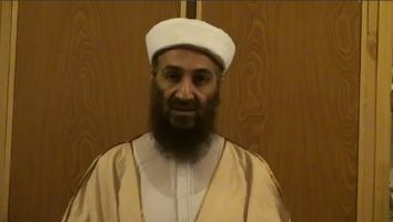 Released Osama Bin Laden video footage captured during Operation Neptune Spear and released May 07, 2011 showing Osama bin Laden rehearsing in front of an armoire.