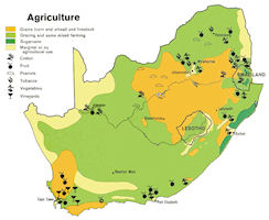 South Africa Map - Agriculture