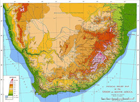 South Africa Map - Elevation