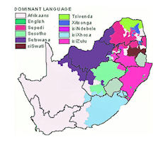 South Africa Map - Language
