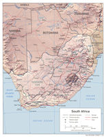 South Africa Map - Relief