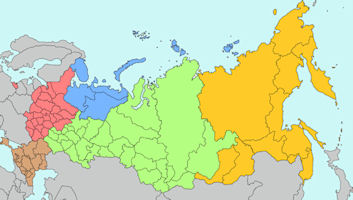 Map of Russian Military Districts 2015