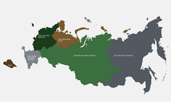 Map of Russian Military Districts 2018