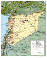 Syria Map - Shaded Relief