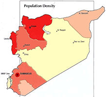 Syria Map - Population 