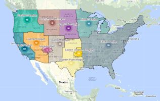 USA Map BIA Regions