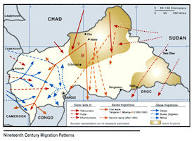 Central African Republic - C.A.R. Map - Migrations