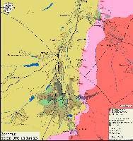 A close-up map of the approximate situation around the city of Bakhmut.