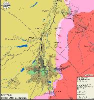 A close-up map of the approximate situation around the city of Bakhmut.
