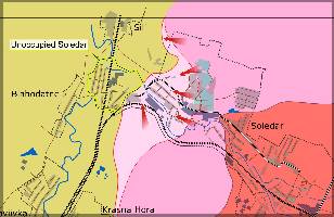 The vast majority of the settlement has now been occupied with Ukraine retaining a small portion on the western outskirts.