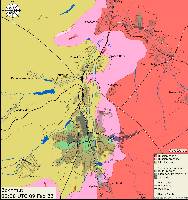 A close-up map of the approximate situation around the city of Bakhmut. Russian forces have entered the northernmost outskirts of the city.