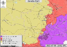 Northwest of Bakhmut, Ukrainian forces have reached Berkhivka, the settlement is now contested.
