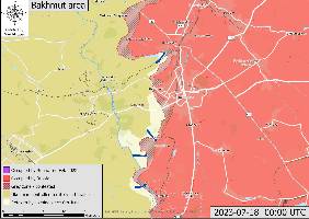 Ukraine carried out an attack across the canal near Kurdiumivka.
