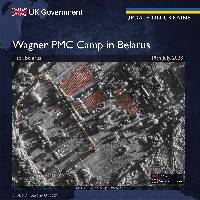 Tents and vehicle storage identified from satellite imagery captured on 19 July 2023.