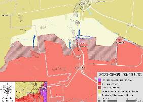 Ukraine has attacked and entered the north of Urozhaine. The settlement is now contested.