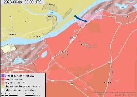 Ukraine carried out a raid across the river in the Kherson region, west of the town of Kozachi Laheri.