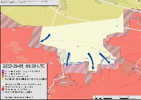 West of Verbove, Ukraine has advanced beyond the anti-vehicle defences of the first line of the Russian Defensive Network and have entered trenches behind the line. Ukraine has also made minor advances south of Robotyne.