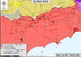 Ukrainian control has been expanded northwest of Pryyutne, on the southern front.
