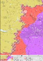 Broad overview maps of the Luhansk and Donetsk frontlines